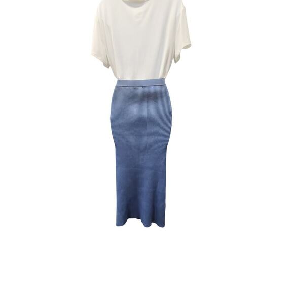 WAYF women's knit maxi skirt blue Size Medium office work wear Stitch fix church - Picture 3 of 8